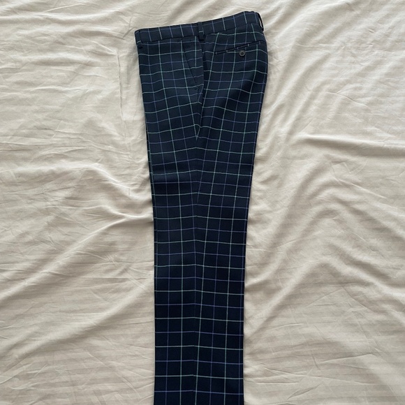 Topman 2-piece Blue Plaid Suit Jacket & Pants - Picture 6 of 7